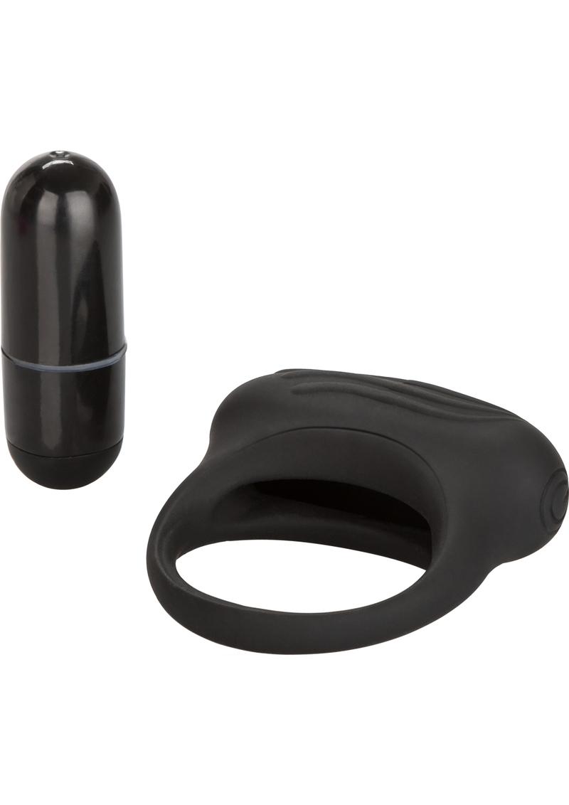 Couple's Enhancers Silicone Lovers Arouser Silicone Vibrating Cock Ring - Black
