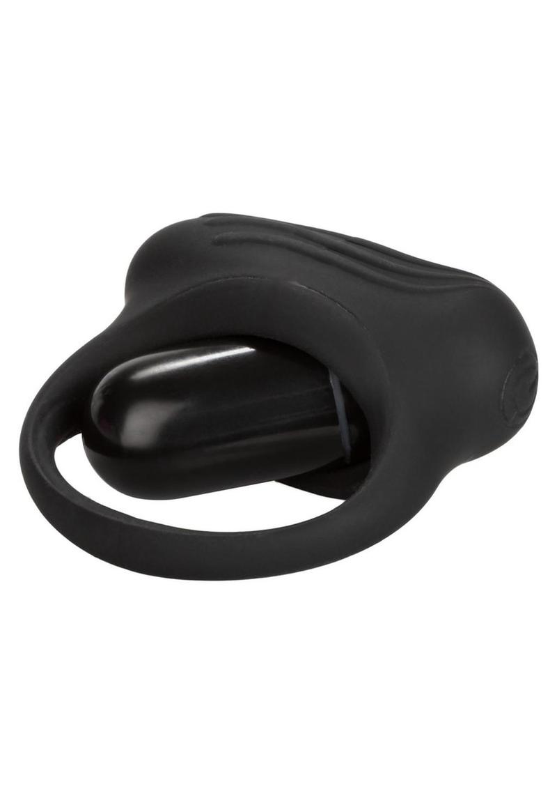 Couple's Enhancers Silicone Lovers Arouser Silicone Vibrating Cock Ring - Black