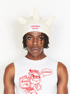 LOVERBOY BY CHARLES JEFFREY BERSERKER BEANIE WHITE