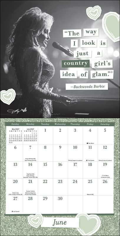 Dolly Parton: A Musical Legend 2027 Mini Wall Calendar