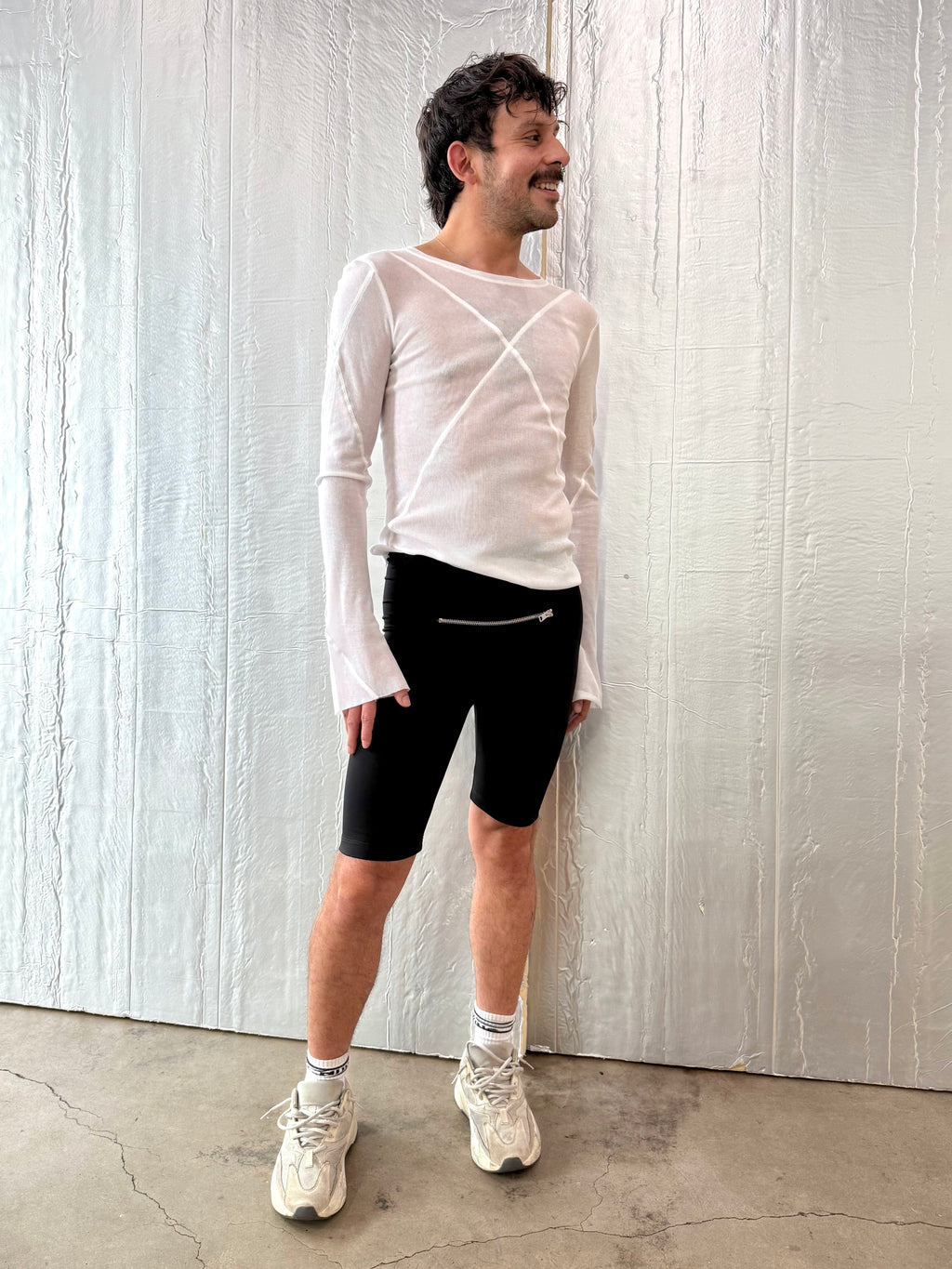 Jordanluca BLUES LONGSLEEVE TOP WHITE