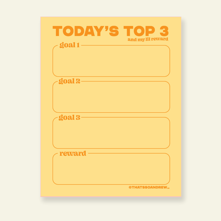 Today's Top 3 Goals - Snarky & Funny Notepad