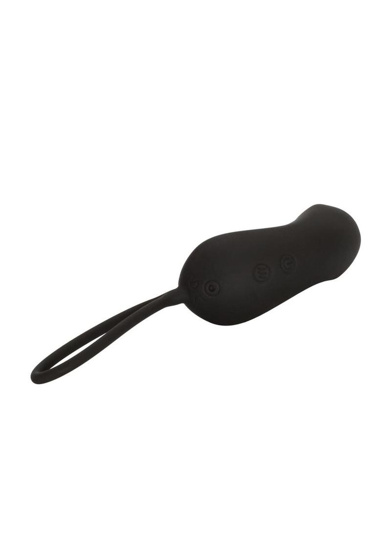 Silicone Rechargeable Curve Bullet with Remote Control - Black