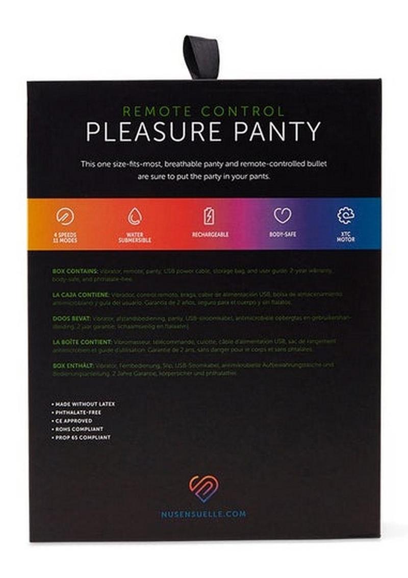 Nu Sensuelle Pleasure Panty Vibe Rechargeable Silicone with Bullet and Remote Control - Pink