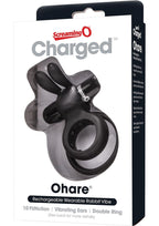 Charged Ohare Rechargeable Silicone Rabbit Cock Ring - Black