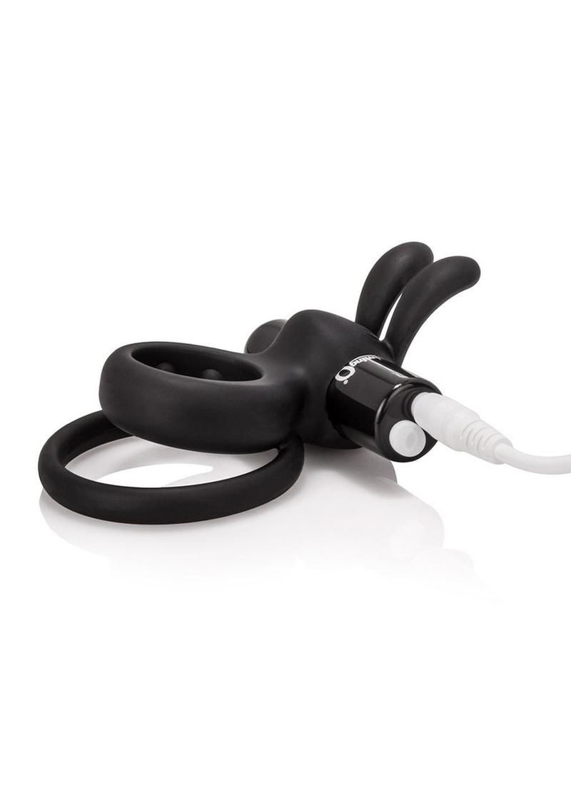 Charged Ohare Rechargeable Silicone Rabbit Cock Ring - Black
