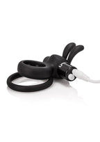 Charged Ohare Rechargeable Silicone Rabbit Cock Ring - Black