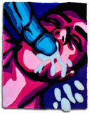 Brad Ouellette, CUM SHOT - Pink/Blue/Purple (handmade Rug), 2025