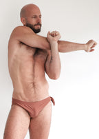 GYMNASIUM THE TIE SIDE SWIM BRIEF DARK TERRACOTTA