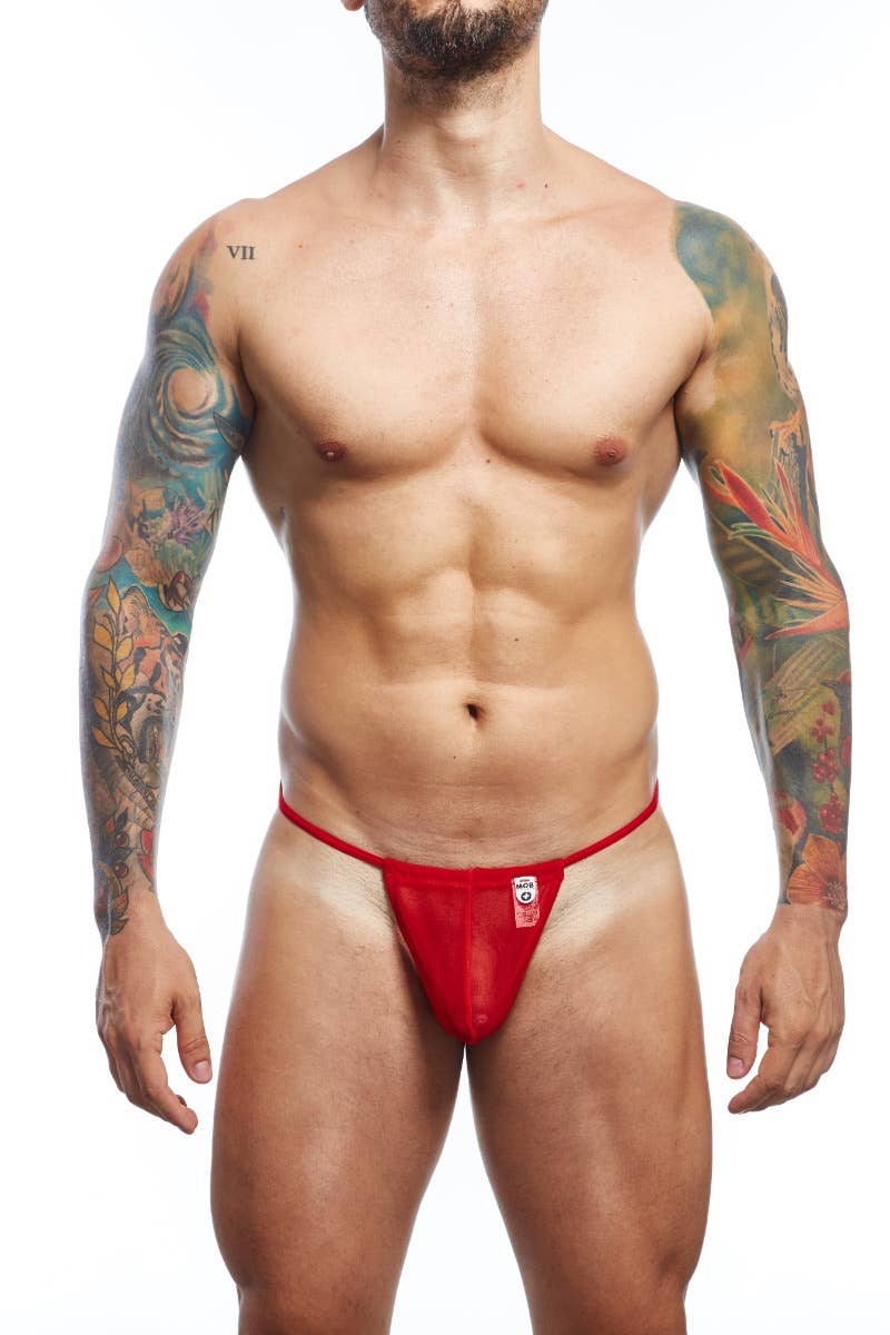 MOB G String - Red Mesh