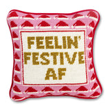 Festive Af Needlepoint Pillow