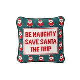 Be Naughty Needlepoint Pillow