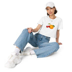 Women's Orange Cherry Fruit Crop Top T-Shirt