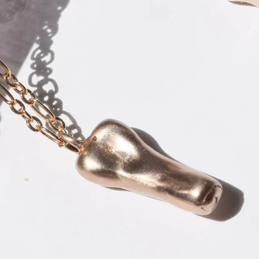 Large Uncut Penis Charm Necklace Bronze by Gilty Boy