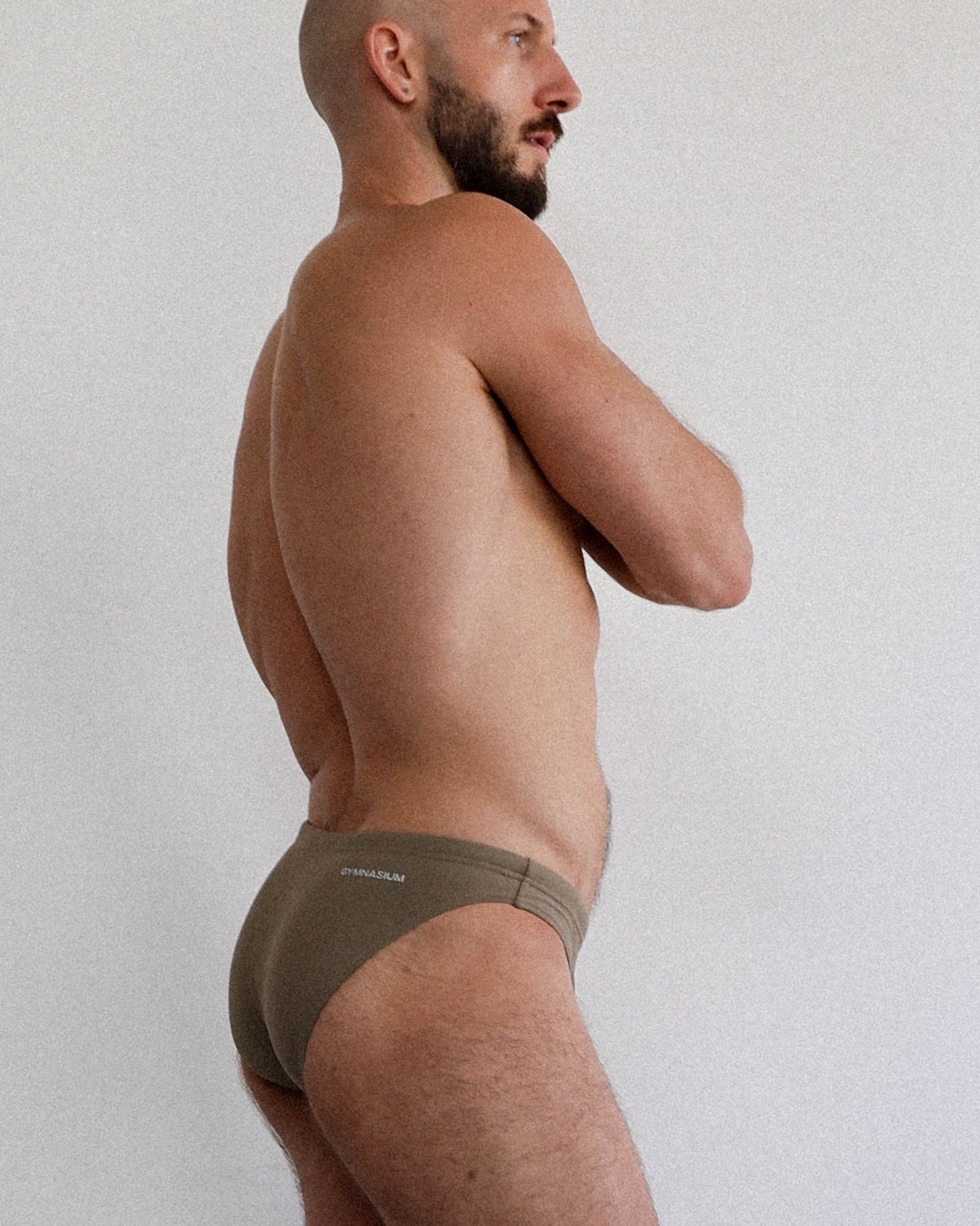 GYMNASIUM HIGH CUT SWIM BRIEF KHAKI