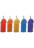 Rainbow Pecker Party Candles Assorted Colors 5 Each Per Pack