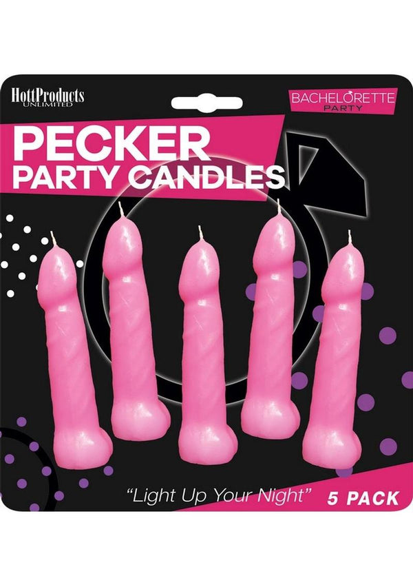Pecker Party Candles Pink 5 Each Per Pack