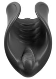 PDX Elite Vibrating Silicone Stimulator Masturbator with Bullet - Black