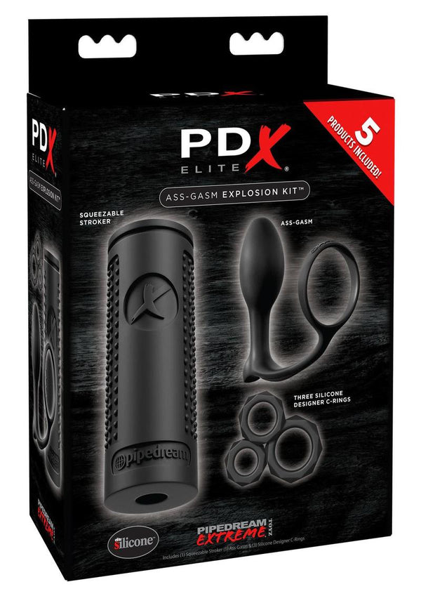 PDX Elite Ass-gasm Explosion Kit Masturbator - Black