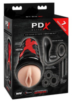PDX Elite Ass-Gasm Vibrating Kit Masturbator with Bullets - Pussy - Vanilla/Black