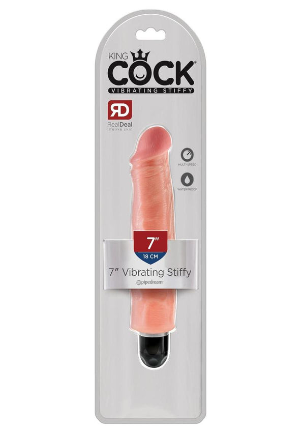 King Cock Vibrating Stiffy Dildo 7in - Vanilla