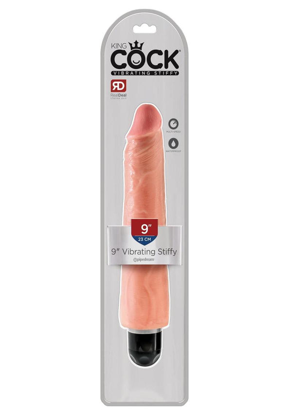 King Cock Vibrating Stiffy Dildo 9in - Vanilla