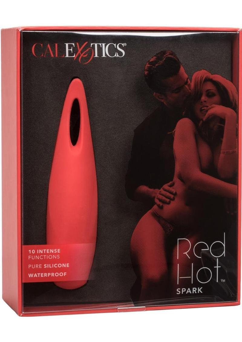 Red Hot Spark USB Rechargeable Silicone Mini Vibrator - Red