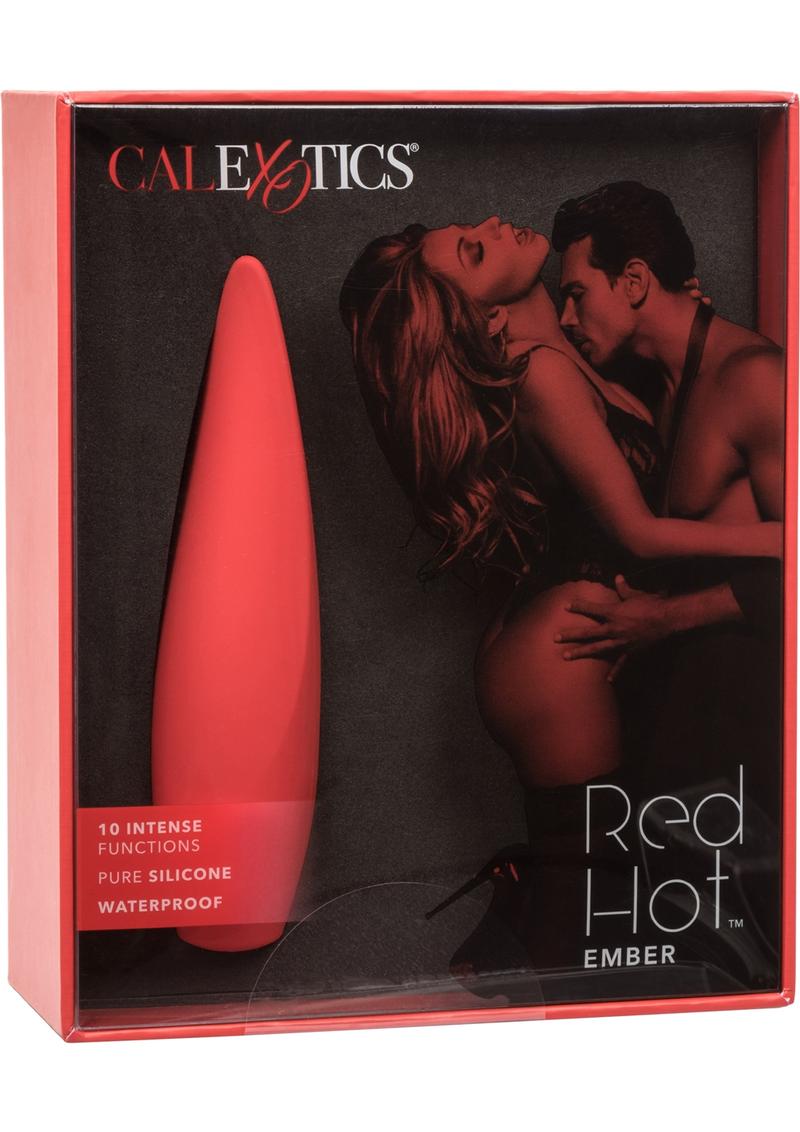 Red Hot Ember USB Rechargeable Silicone Mini Vibrator - Red