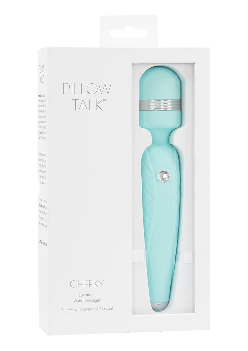Pillow Talk Cheeky Rechargeable Silicone Wand Massager - Teal