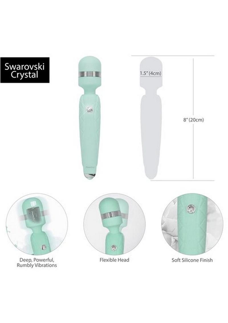 Pillow Talk Cheeky Rechargeable Silicone Wand Massager - Teal
