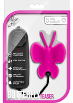 Luxe Butterfly Teaser Silicone Egg with Wired Remote Control - Fuchsia