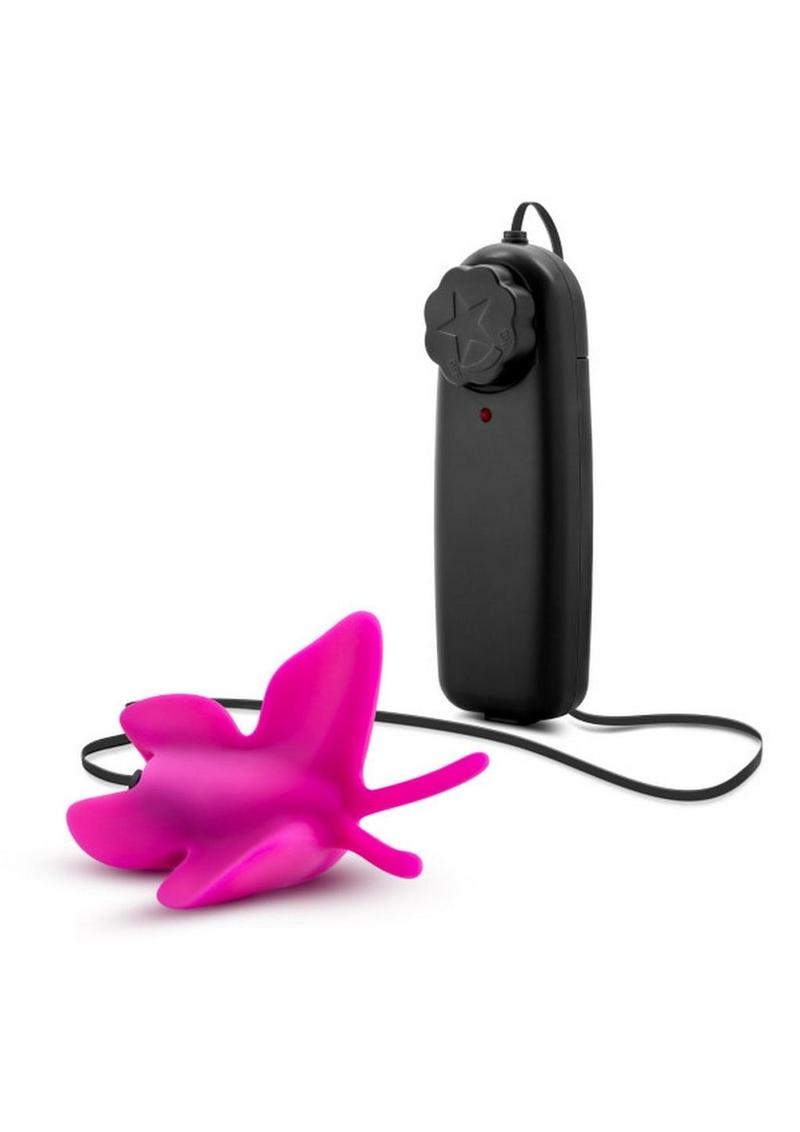 Luxe Butterfly Teaser Silicone Egg with Wired Remote Control - Fuchsia