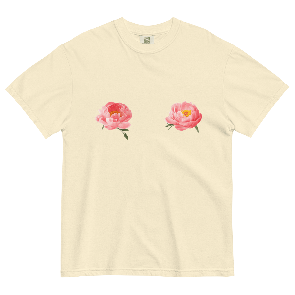 Pink Peony Flower Tits T-Shirt