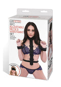 Lux Fetish Adjustable Neck & Wristraint (3 piece set) - Black