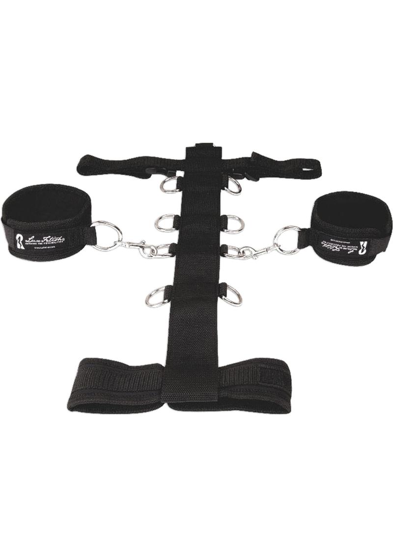 Lux Fetish Adjustable Neck & Wristraint (3 piece set) - Black