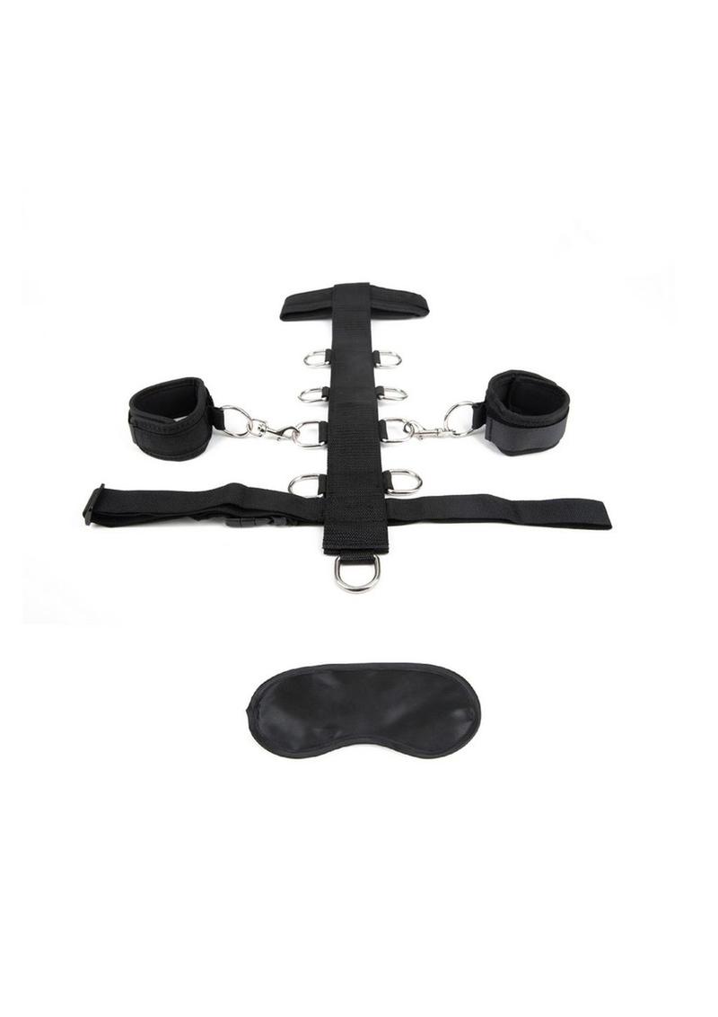 Lux Fetish Adjustable Neck & Wristraint (3 piece set) - Black