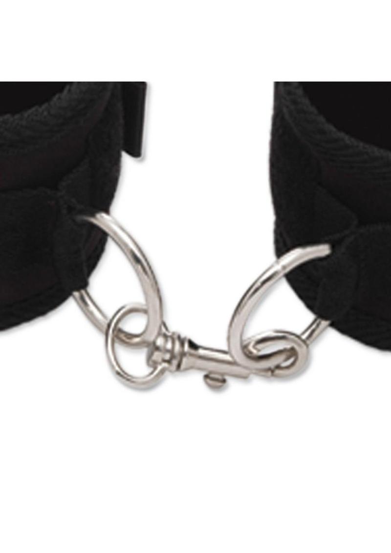 Lux Fetish Sexy Suction Shower Cuffs Adjustable (2 piece set) - Black