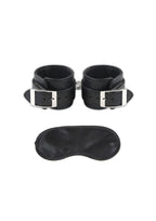 Lux Fetish Unisex Leatherette Cuffs Adjustable - Black