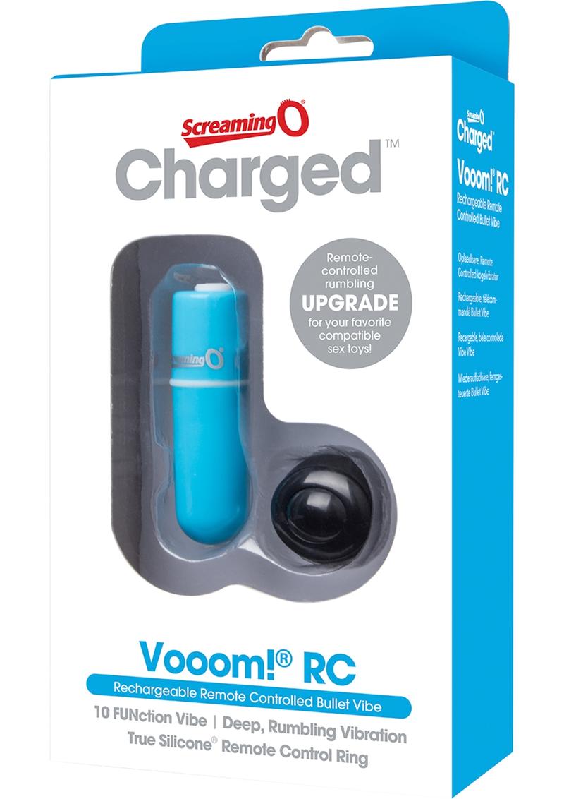 Vooom Silicone USB Rechargeable Bullet with Remote Control - Blue