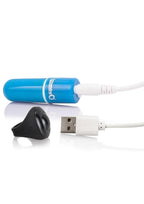 Vooom Silicone USB Rechargeable Bullet with Remote Control - Blue