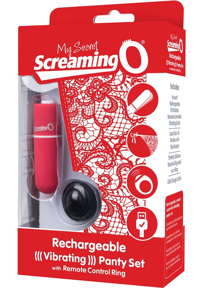 My Secret Rechargeable Panty Vibe Set with Remote Control Ring - Red