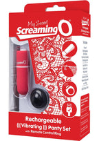 My Secret Rechargeable Panty Vibe Set with Remote Control Ring - Red