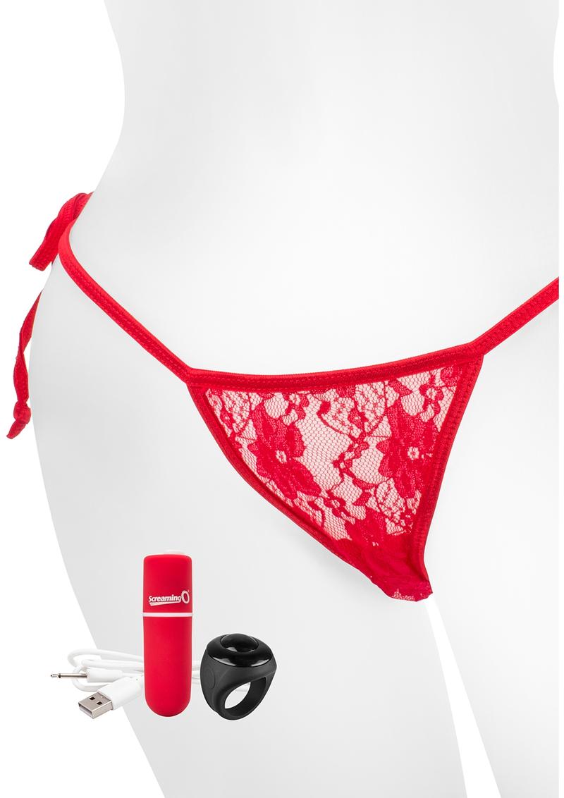 My Secret Rechargeable Panty Vibe Set with Remote Control Ring - Red