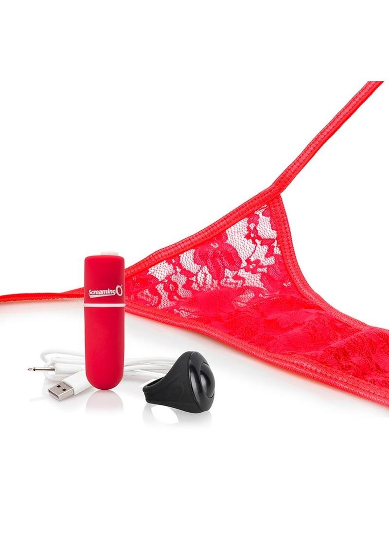 My Secret Rechargeable Panty Vibe Set with Remote Control Ring - Red