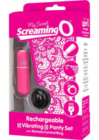 My Secret Rechargeable Panty Vibe Set with Remote Control Ring - Pink