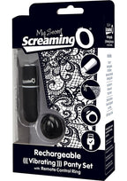 My Secret Rechargeable Panty Vibe Set with Remote Control Ring - Black