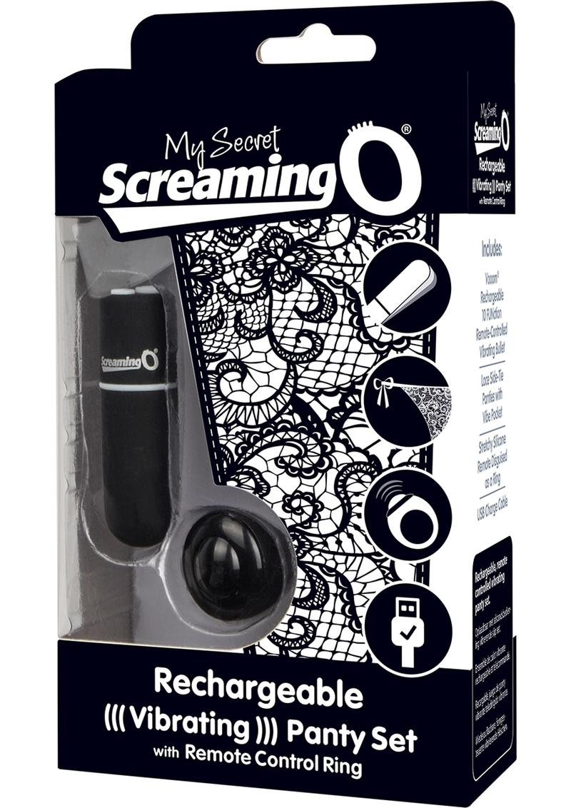 My Secret Rechargeable Panty Vibe Set with Remote Control Ring - Black