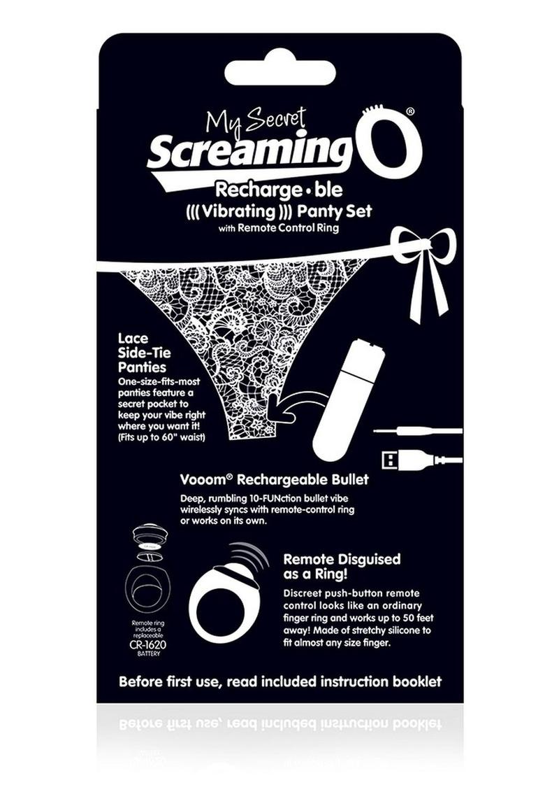 My Secret Rechargeable Panty Vibe Set with Remote Control Ring - Black