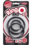 RingO Pro x3 Silicone Cock Rings Set Waterproof - Black