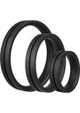 RingO Pro x3 Silicone Cock Rings Set Waterproof - Black